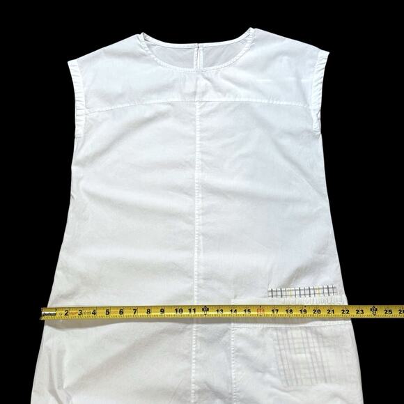 Nicobar Womens White Cotton Casual Midi Dress Small Apron Lagen Relaxed Utility - Picture 6 of 16